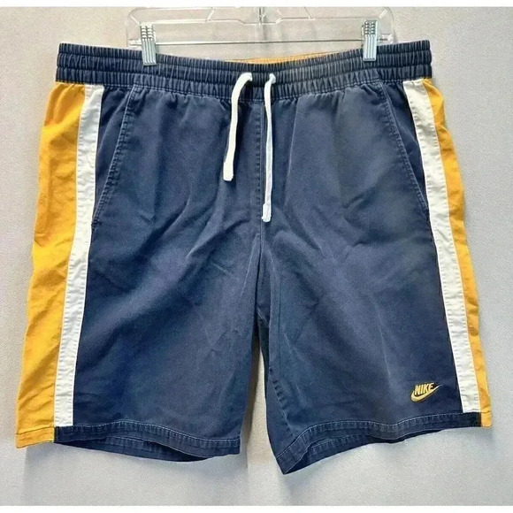 VTG NIKE ACTIVE SHORTS XL BASKETBALL GYM STRIPE GRAY LABEL TAG BLUE‎ SPORTSWEAR - Picture 1 of 10
